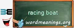 WordMeaning blackboard for racing boat
